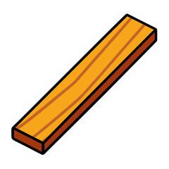 Simple cartoon illustration of a wooden plank