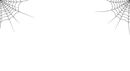 Black spiderwebs on white background, Halloween design.