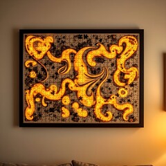 A completed jigsaw puzzle framed by a warm light.