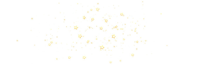 Beautiful golden stars confetti on white. Perfect for holidays, celebrations, and festive designs.