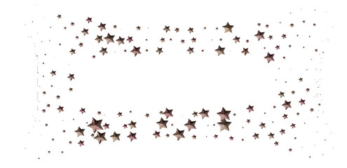 Beautiful rose gold stars scattered on white background, perfect for cards, invitations, and more.