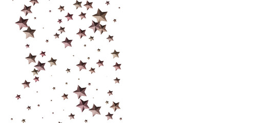 Fototapeta premium Beautiful rose gold stars on white. Perfect for invitations, cards, and more.