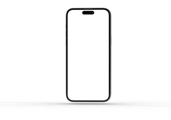 High-quality image of a modern smartphone with a blank screen, perfect for app presentations or website mockups.  Download now!