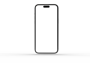 High-quality image of a modern smartphone with a blank screen, perfect for app presentations or website mockups.  Download now!
