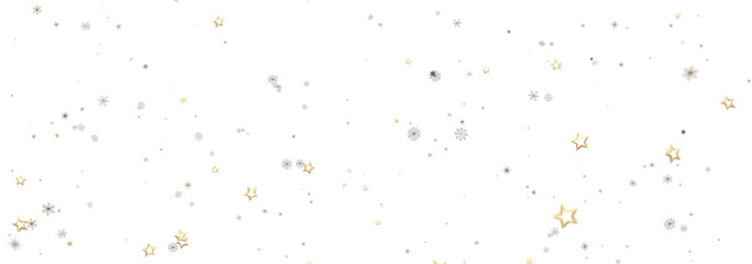 Festive background with gold and silver stars and snowflakes. Perfect for holidays!