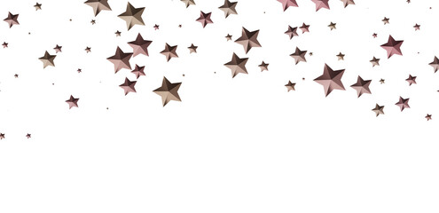 Beautiful rose gold stars falling on white. Perfect for holidays, celebrations, and more!