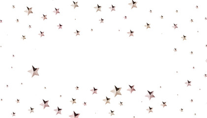 Elegant rose gold stars scattered on a white background. Perfect for holiday or celebration designs.