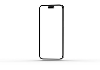 High-quality photo of a black smartphone with a blank screen, ideal for app presentations or mobile device advertising.