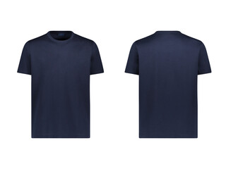 Blank black color Men's polo T-shirt with short sleeves, mockup front and back view, isolated on a white background
