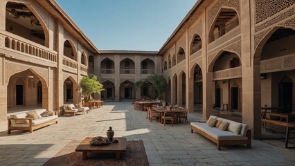 Obraz premium Historic Courtyard Architecture with Traditional Design