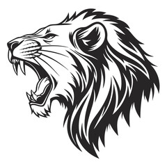 lion head mascot tattoo vector