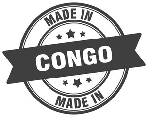 Made in Congo round sign. Made in Congo stamp.