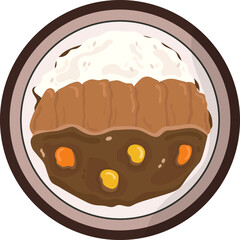 Japanese katsu curry rice dish, japan food