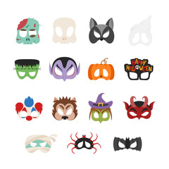 Halloween Printable Eye Masks for Kids | Halloween Party Costume Illustration