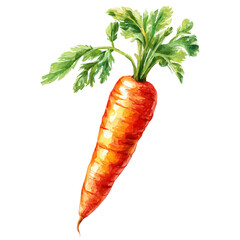 A watercolor painting of Carrot, vector illustration on white background.