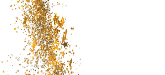 Sparkling gold stars on white. Perfect for festive designs, celebrations, and holidays.