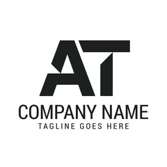 Letter AT or TA Modern, Minimalist Vector Logo Design Templates