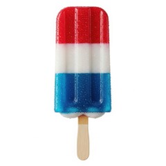 Red white and blue rocket pop ice treat on a stick