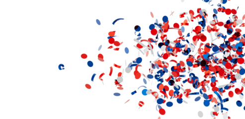 Festive confetti in red, white, and blue colors. Perfect for patriotic celebrations or party themes.