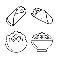 Fast food icons list bundle