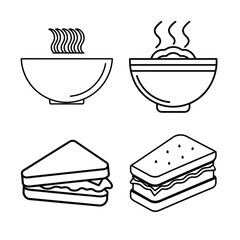 Fast food icons list bundle