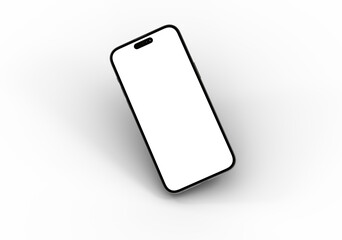 High-quality image of a smartphone mockup with a blank screen, perfect for app presentations or website designs.