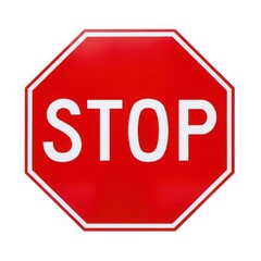Classic red octagonal stop sign with white letters