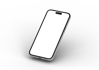 High-quality stock photo of a modern smartphone with a blank screen, perfect for app presentations or website mockups.