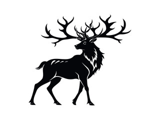 Fototapeta premium Creative reindeer silhouette for innovative design purposes. Reindeer illustration