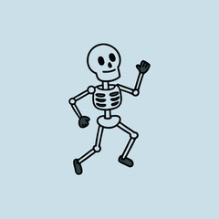 cartoon dancing skeleton illustration