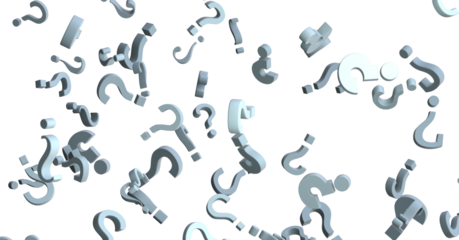 Infinite question marks, original 3d illustration