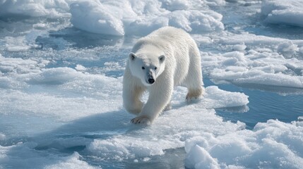 Obraz premium Polar bear on ice floes