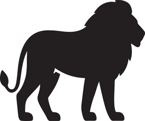 Lion Silhouette Vector Icon 