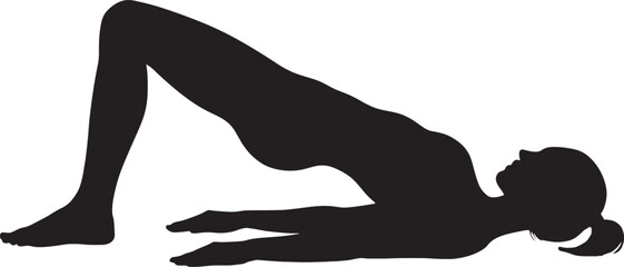 Silhouette of Woman Doing Glute Bridge Exercise