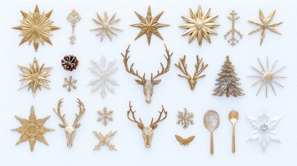 Elegant Gold and White Christmas Decorations