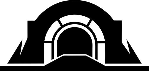 Fototapeta premium Underground Tunnel Entrance Icon Silhouette Vector
