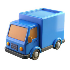 3d blue delivery truck with cargo box