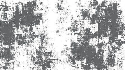 Monochrome texture with irregular graphic elements for grunge design. Distressed uneven grunge texture overlay isolated on white background. 