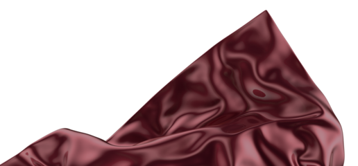 Smooth elegant red cloth isolated on white background