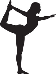 Fototapeta premium Woman Stretching in Yoga Bow Pose Silhouette