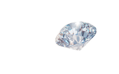 A single brilliant cut diamond isolated on transparent background