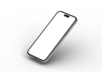High-quality image of a smartphone with a blank screen, perfect for app presentations or website mockups.