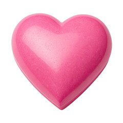 Fototapeta premium Glossy pink heart shape isolated on transparent background