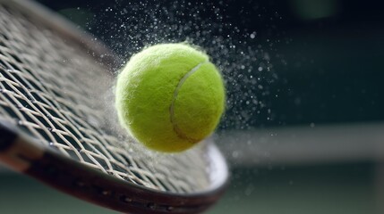 Ennis Ball Impacting Racket With