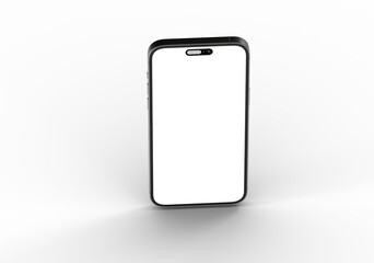 High-quality image of a modern smartphone with a blank screen, perfect for app presentations or website mockups.