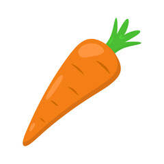 Carrot Icon. Fresh Vegetable Symbol Isolated on Transparent Background. Flat. Vector Illustration