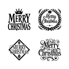 Fototapeta premium Christmas Greetings Bundle. Collections of Crown, Wreath, Diamond, and Swirl Designs | Festive Holiday for Cards, Crafts, and Decorations