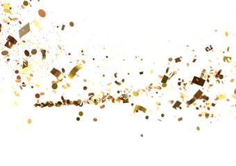 Obraz premium gold Shower: Dynamic 3D Illustration of Dancing gold Confetti