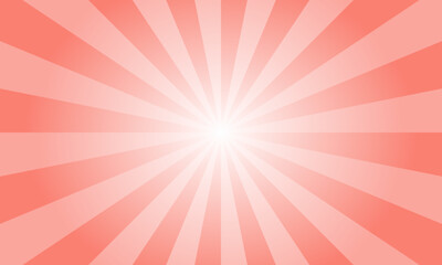 Salmon Red Sunburst Background. Abstract Rays Texture Background. Sunburst Background with Red Rays. Vector Illustration.