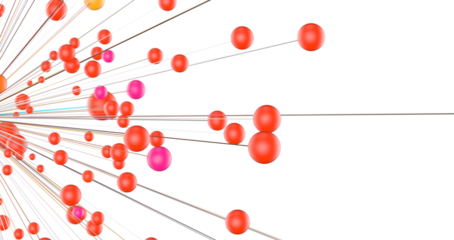 Big data visualization. Network connection structure with chaotic distribution of points and lines. 3D rendering.